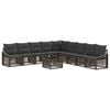 vidaXL Set Divano da Giardino 10 pz Grigio polyrattan