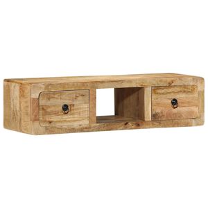 vidaXL Mobile TV a Parete 100x32x25 cm Legno Grezzo Massello di Mango