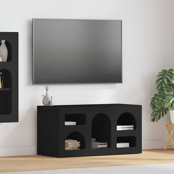 vidaXL Mobile TV Nero 80 x 35 x 40 cm Legno multistrato