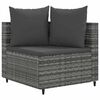 vidaXL Set Divano da Giardino 6 pz con Cuscini Grigio in Polyrattan