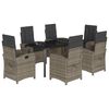 vidaXL Set da Pranzo da Giardino 7 pz con Cuscini in Polyrattan Grigio