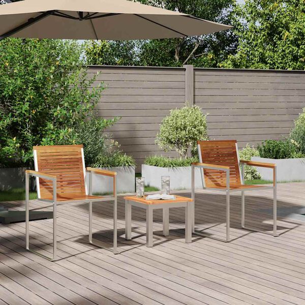 vidaXL LettinodaSole 3-persona 3 pcs Marrone 200x60x88cm Teak solido