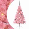vidaXL Albero di Natale artificiale con luci integrate Rosa 150 cm PVC
