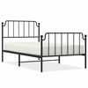 vidaXL Giroletto con Testiera e Pediera Metallo Nero 100x200 cm