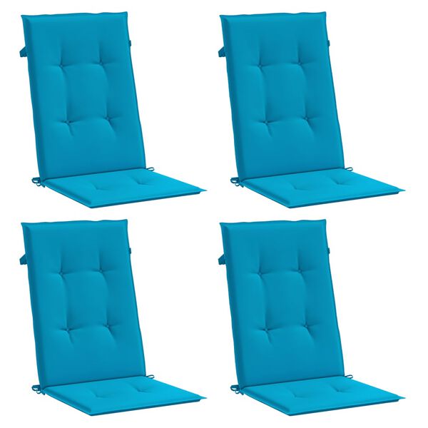 vidaXL Cuscini per Sedie 4 pz Blu 120x50x3 cm in Tessuto