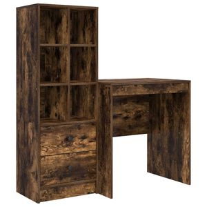 vidaXL Scrivania Rovere fum&eacute; 115,5 x 50 x 127 cm 2 pz