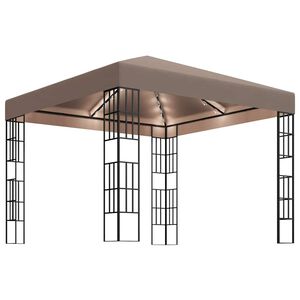 vidaXL Gazebo con Luci a Stringa LED 3x3 m Grigio Talpa