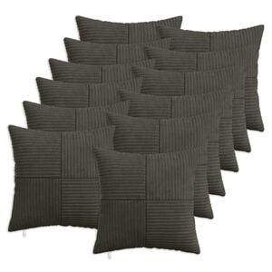vidaXL Federa 12 pz ALMELO Antracite 40 x 40 cm corduroy