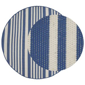 vidaXL Tappeto per interni ed esterni OLITE Naturale e blu navy
