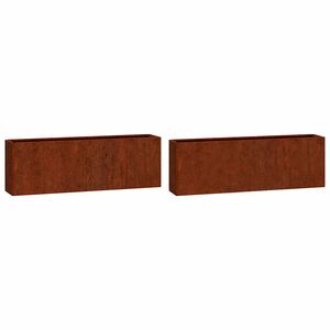 vidaXL Fioriere da Parete 2 pz Ruggine in Acciaio Corten 53x10x17 cm