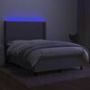 vidaXL Letto a Molle Materasso e LED Grigio Chiaro 140x200 cm Tessuto