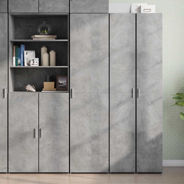 vidaXL Credenza Grigio Cemento 45x42,5x185 cm in Legno Ingegnerizzato