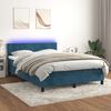 vidaXL Letto a Molle con Materasso e LED Blu Scuro 140x190 cm