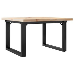 vidaXL Tavolino Salotto Telaio a O 60x60x40,5cm Legno Pino e Acciaio