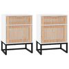 vidaXL Comodini 2 pz Bianchi 40x30x55,5 cm Legno Multistrato e Ferro