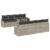 vidaXL Set Divano da Giardino 7 pz Grigio chiaro polyrattan