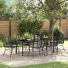 vidaXL Set da Pranzo per Giardino 7 pcs Nero polyrattan