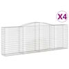 vidaXL Cesti Gabbioni ad Arco 4 pz 400x50x140/160 cm Ferro Zincato