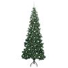 vidaXL Albero di Natale Artificiale Angolare con 300 LED Verde 240 cm