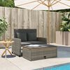 vidaXL Divano Giardino con Cuscini 2 Posti Grigio in Polyrattan Acacia
