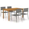 vidaXL Set Mobili da Pranzo per Giardino 5 pz Grigio
