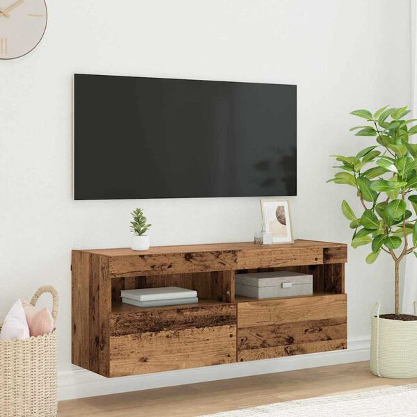 vidaXL Mobile TV da parete Legno vecchio 100 x 30 x 40 cm