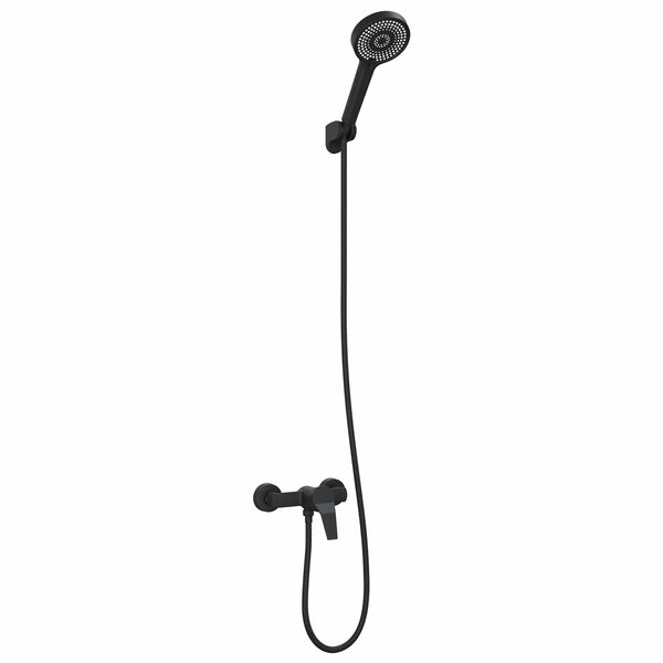 vidaXL Set di doccia con soffione Nero G 1 / 2 pollici Ottone