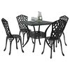 vidaXL Set di Tavolo da Giardino 5 pcs Nero Alluminio pressofuso