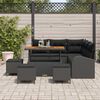 vidaXL Set Divano da Giardino con cuscino 9 pcs Nero Poly Rattan