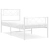 vidaXL Giroletto con Testiera e Pediera Metallo Bianco 107x203 cm