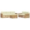 vidaXL Set di divani da esterno 6 pz Bianco e Crema