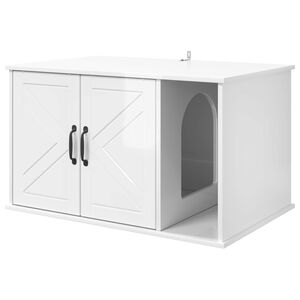 vidaXL Casa per Gatti Bianco Lucido 85 x 55 x 50 cm Legno multistrato