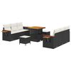 vidaXL Set Divano da Giardino 9 pcs Nero polyrattan