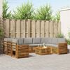 vidaXL Set divani con cuscino 10 pcs Grigio Naturale e Chiaro