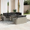 vidaXL Set Divani da Giardino 11 pz con Cuscini in Polyrattan Grigio