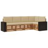 vidaXL Set di divani da esterno 5 pz Naturale e Beige Poliestere