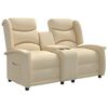 vidaXL Divano Reclinabile a Posti con Portabicchieri Crema in Tessuto