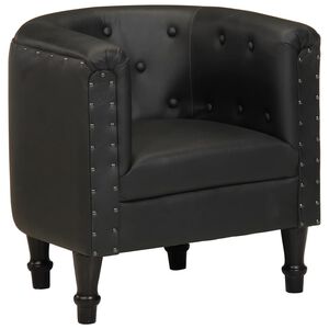 vidaXL Poltrona Cabriolet Nera in Vera Pelle