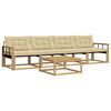 vidaXL Set di divani da esterno 5 pz Bianco e Beige