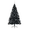 vidaXL Albero di Natale artificiale con luci integrate Nero 210 cm PVC