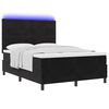 vidaXL Letto a Sorgente LED con materasso Nero 140 x 200 cm Velluto