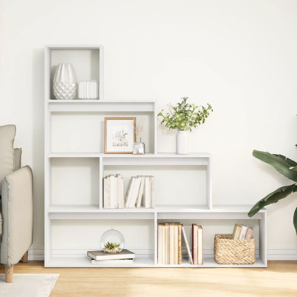 vidaXL Libreria Divisorio 4 Ripiani Bianca 143,5x29x143,5cm Truciolato