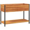 vidaXL Fioriera con Ripiano 110x45x80 cm in Legno Acacia e Acciaio