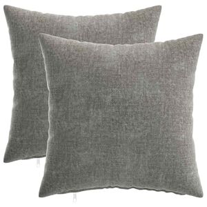 vidaXL Federa 2 pz HEERLEN Grigio Scuro 40 x 40 cm Tessuto Chenille