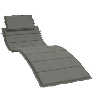 vidaXL Cuscino per Lettino Prendisole Grigio Scuro M&eacute;lange 186x58x4cm
