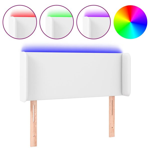 vidaXL Testiera a LED Bianca 83x16x78/88 cm in Similpelle