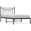 vidaXL Giroletto con Testiera in Metallo Nero 100x190 cm