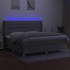 vidaXL Letto a Molle Materasso e LED Grigio Chiaro 200x200 cm Tessuto