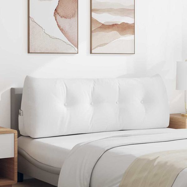 vidaXL Cuscino per Schiena Bianco 140 x 24 x 50 cm Tessuto