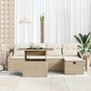 vidaXL Set Divano da Giardino con cuscino 6 pcs Beige Poly Rattan